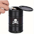 Skull Head Printing Car Ashtray Portable Windproof Cigarette Holder with Lid Creative Trendy Smoking Accessory for Home Office