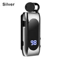 K55 Lapel Clip Bluetooth Earphone Wireless Handsfree Earbud Incoming Call Vibration Business Retractable Earbud Headset