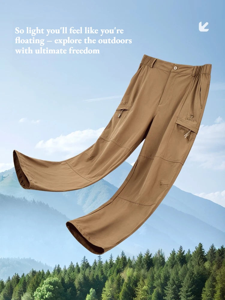 Golden Camel Men's Outdoor Hiking Pants 2026 Summer Sports Waterproof Straight Paratrooper Light Loose Mountaineering Pants