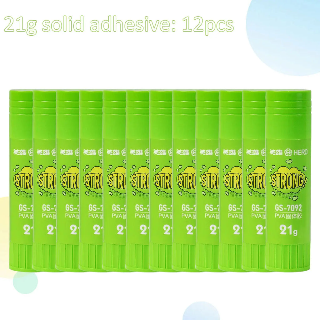 WQN-12pcs Formaldehyde-Free Strong Adhesion PVA Small and Convenient Daily DIY Handcraft Office School Supplies