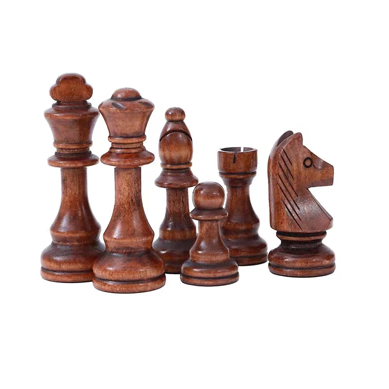 32 Pieces Wooden Chess King Height 110mm Game Set Chessmen Chess Leathe Board Competitions Set Kid Adult Chess Gift