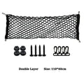Car Mesh Elastic Nylon Rear Back Cargo Trunk Storage Organizer Double Layer Luggage Net Auto Back Rear Mesh Seat Car Accessories