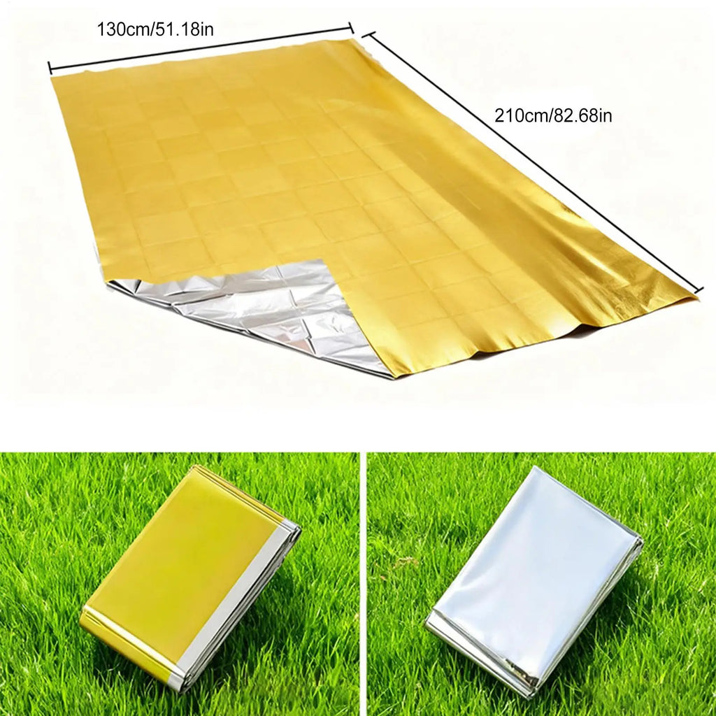 3pcs 130*210cm Emergency Blanket Waterproof Keep Warm Blanket Camping Survival Tool Life Saving First Aid Insulation Tools