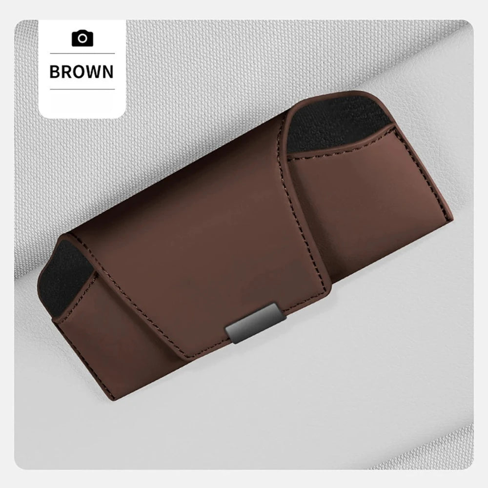 Car Glasses Case Sun Visor Storage Magnetic Sunglasses Holder Portable Glasses Clip Auto Accessories