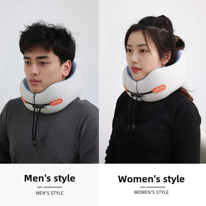 Memory Foam Ice Silk Neck Support Pillow Summer Travel Airplane U Shaped Portable Compact Pillow for Car Office Nap