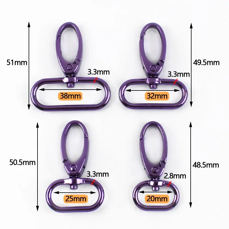 5/10Pcs 20-38mm Metal Hook Buckle for Bag Strap Swivel Lobster Clasp Dog Collar Carabiner Clip KeyChain Fastener Accessories