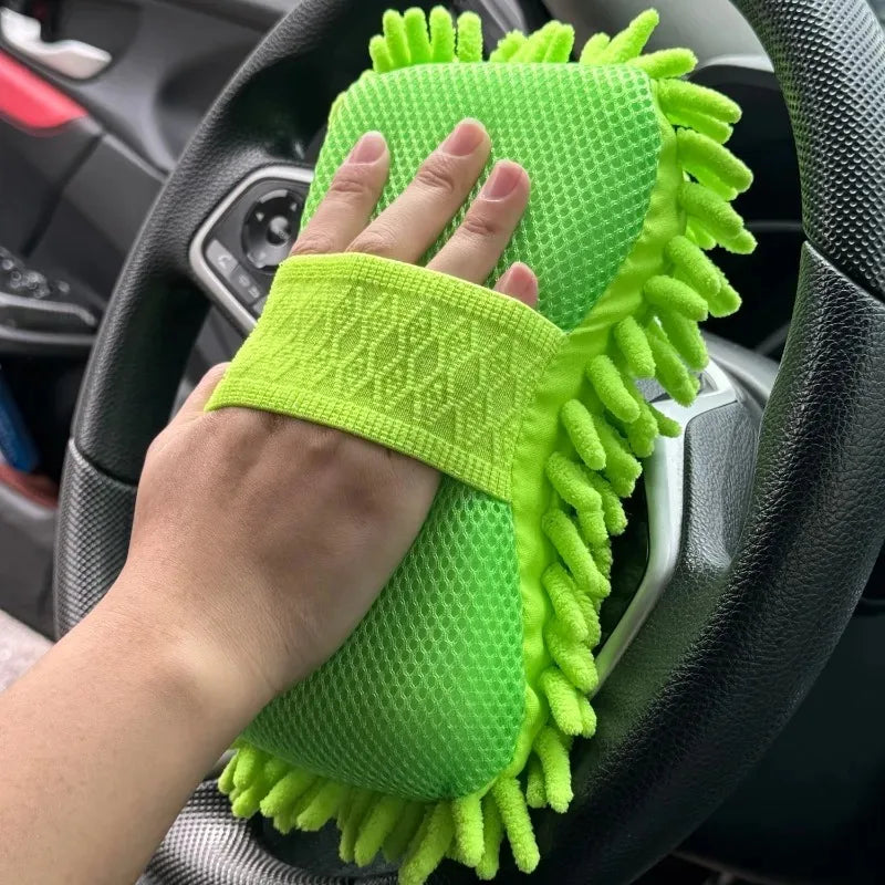 High Density Car Cleaning Sponge Coral Fleece Chenille Block High Absorbency Scratch-Free Auto Styling Detailing Wash Mitt Tool