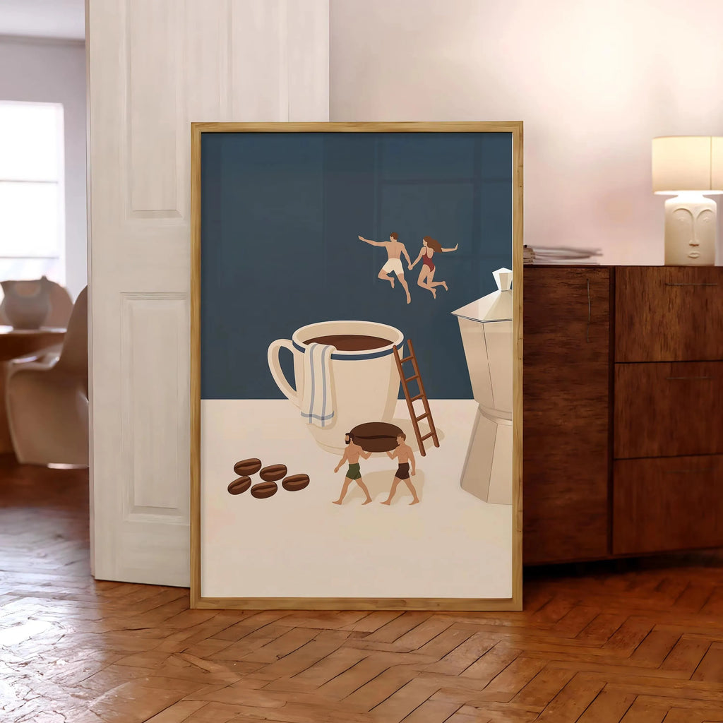 Coffee Diver Canvas Prints Kitchen Good Morning Coffee Wall Art Posters for Modern Living Room Home Decor Coffee Lovers Gifts