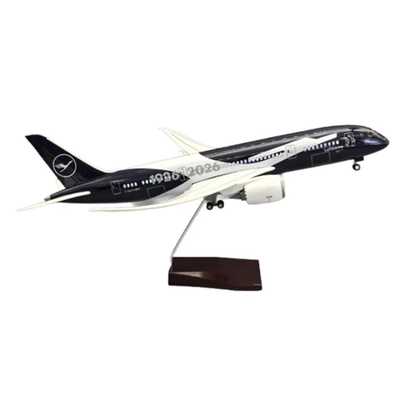 1:130 Scale Lufthansa B787 Airways 100th Anniversary Commemoration Airplane Model Aircraft With LED Collection Display Gifts