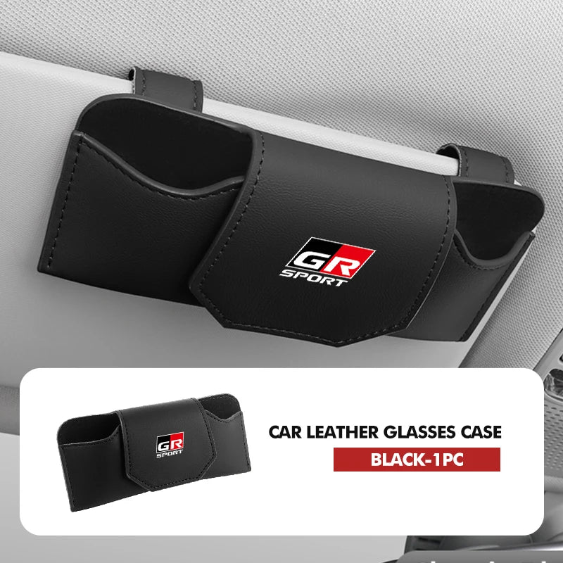 Car Glasses Holder Sun Visor Sunglasses Clip Card Accessories For Toyota C-HR CHR Logo 2016 2017 2018 2019 2021 2022 Fortuner
