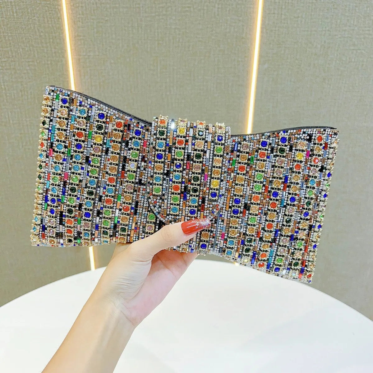 New Luxury Diamond Clutch Bag Women Retro Shoulder Bag Small Evening Purse Dinner Bag