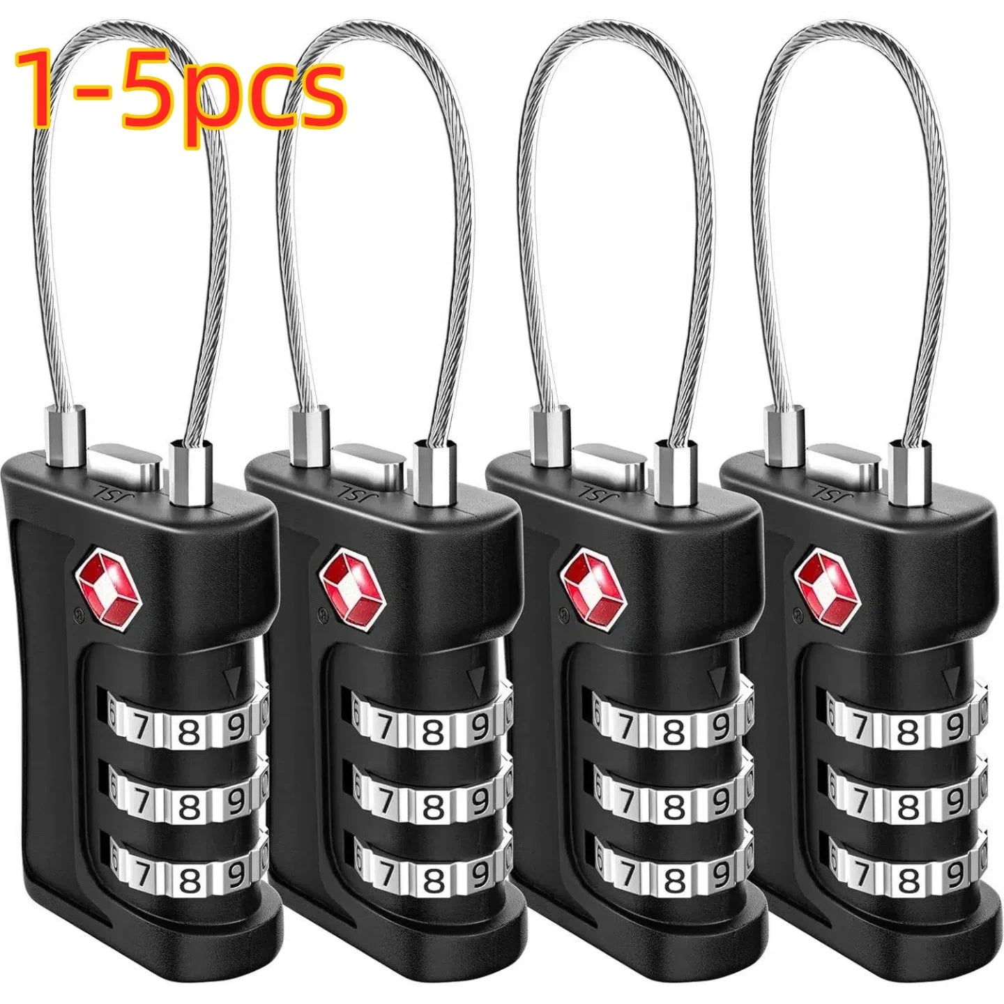 Mini TSA Customs Code Lock for Travel Luggage Password Changeable Black Lock Contrast Design Padlock 3 Digit Combination Lock