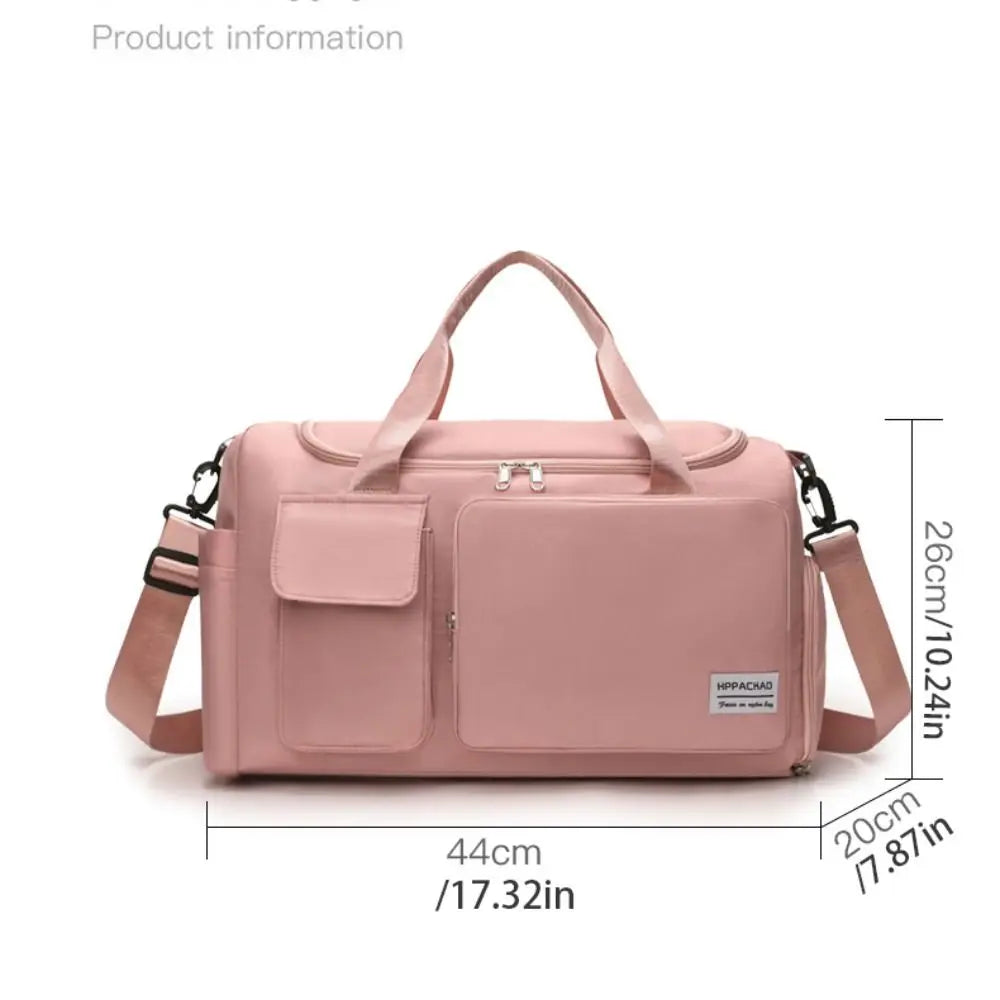 Oxford Travel Luggage Bag Sturdy Foldable Nylon Duffle Bag Multi-functional Solid Color Large Capacity Handbag Ladies