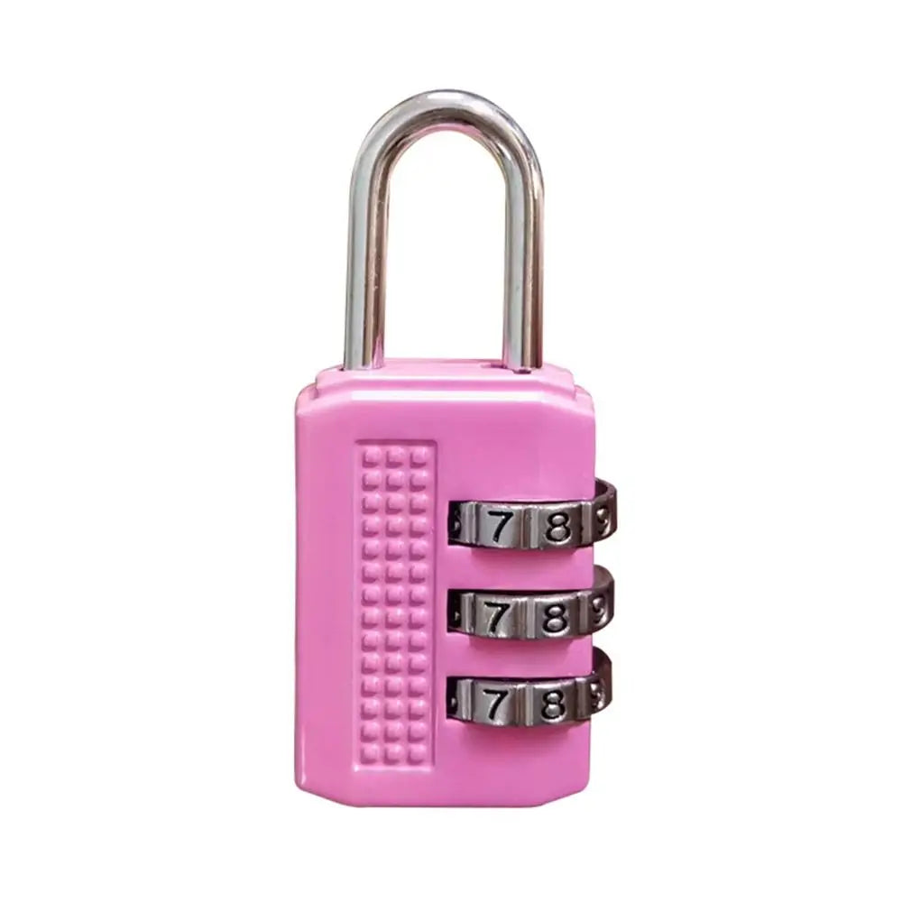 Multifunctional Mini Number Lock Durable Solid Color Password Lock Anti-theft 3 Digit Alloy Padlock Zipper Bag