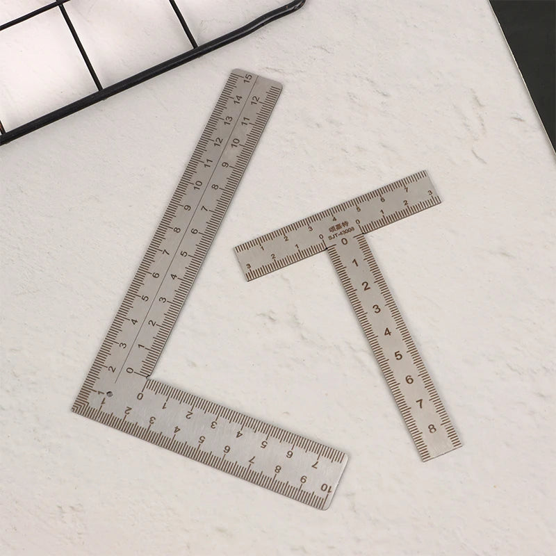 Mini T/L Square Ruler Measuring Layout Tool Stainless Steel Right Angle Ruler 90 Turning Ruler Precision Building Framing Gauge