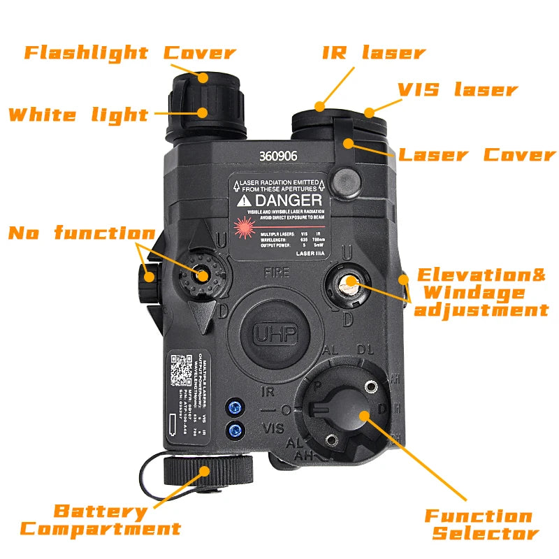 Tactical ATPIAL (LA-5C/PEQ UHP) Ultra High Power AN/PEQ-15 Scout LED Fit 20MM Rail Hunting Outdoor strong light flashlight