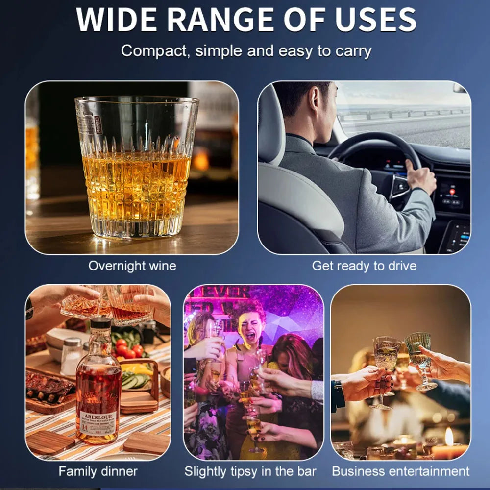 Portable Breathalyzer Professional Breath Alcohol Tester 3 Colors Lamp Digital LCD Display Alcohol Detector for Drunk Driving