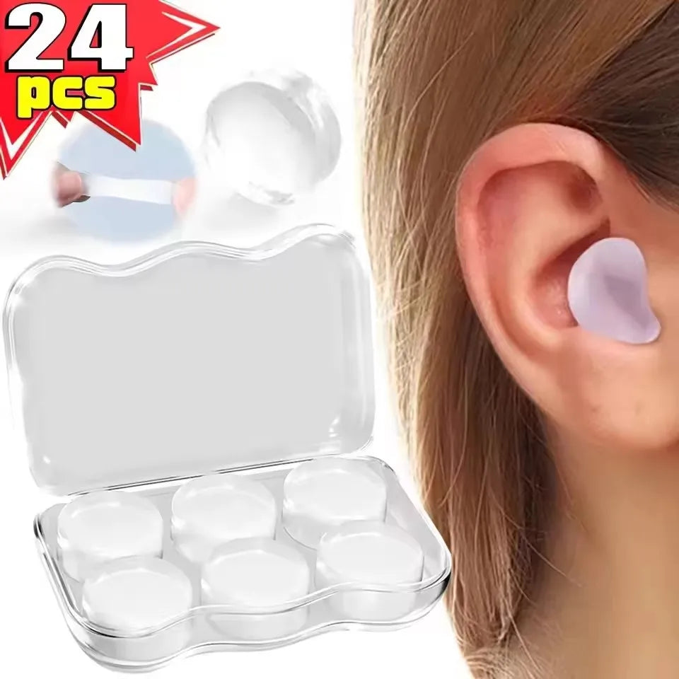 12Pcs Silicone Sleeping Ear Plugs Noise Reduction Anti Sound Insulation Earplug Sleep Ear Protection Reusable Ear Plugs