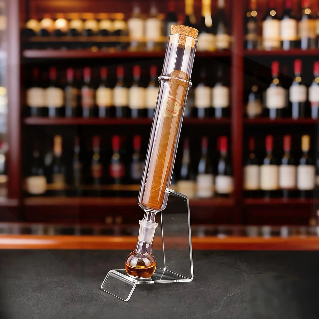 Cigar Tube Moisture Retention Box, Cigar Flavor Injector, Optional with Or Without Ball Base, with Wooden Stopper, Cigar Aroma