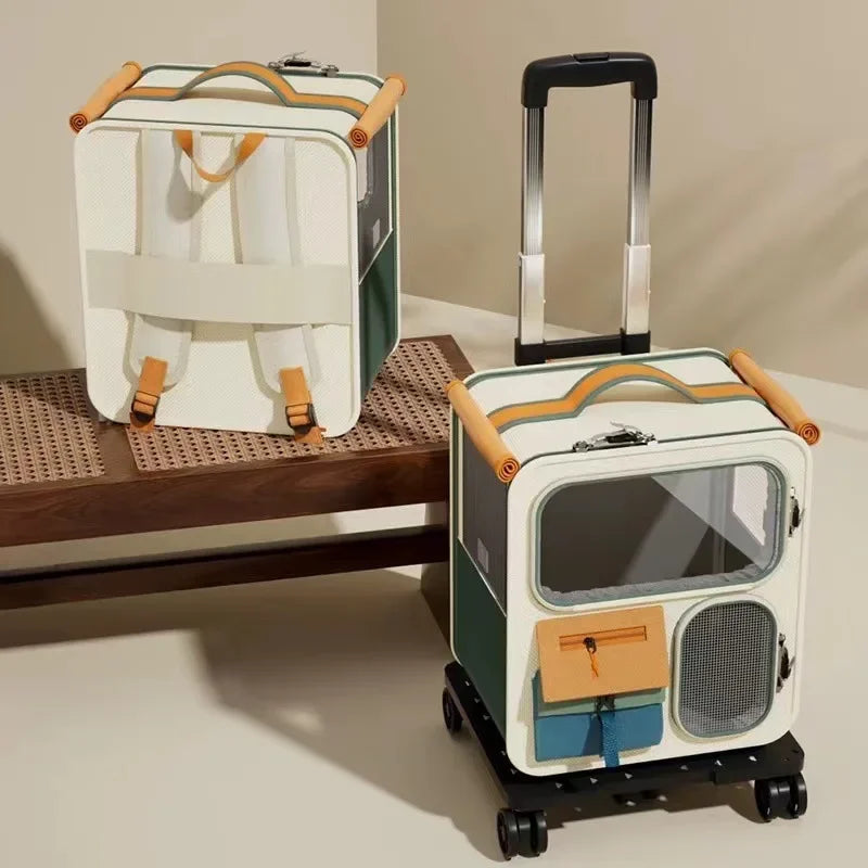 Extra Large Portable Pet Trolley Case, Detachable Dog Trolley Case, Large Foldable Pet Bag Cat Travel Carrier Bag