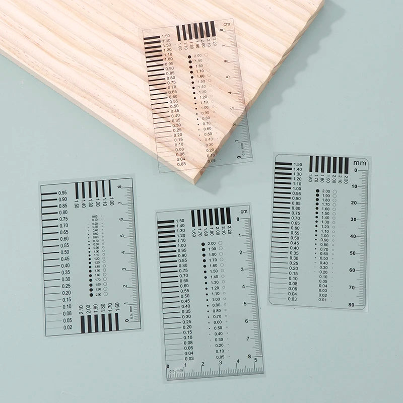 1PC Measuring Pass Badge Gauge Stain Card Point Gauge Wire Gauge Transparent Film Ruler Welding Gage Stain Crack Contrast Ruler