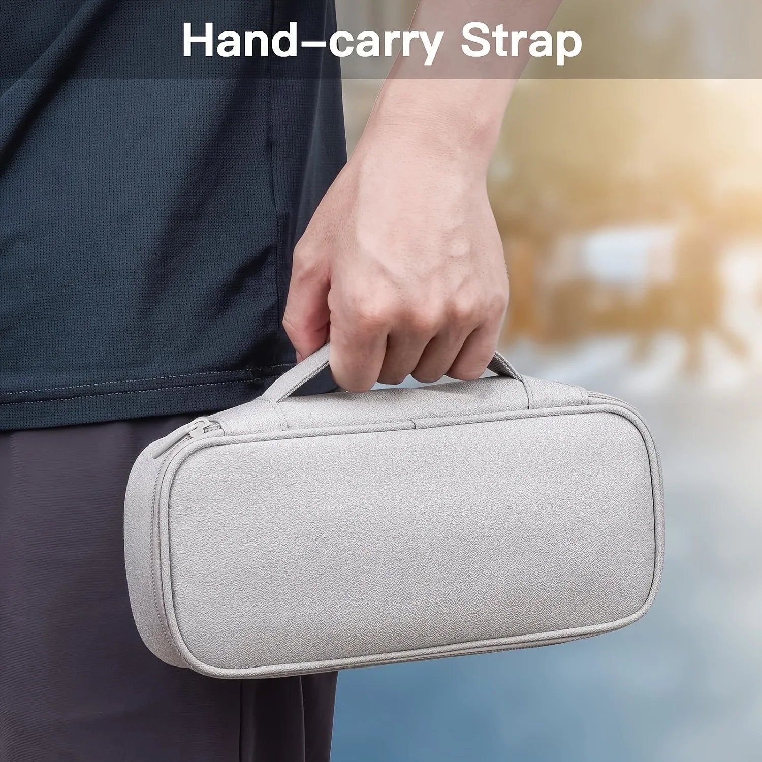 Portable Double Layer Digital Storage Bag Adjustable Dividers Travel Cable Organizer Case for Power Bank Hard Drive Charger