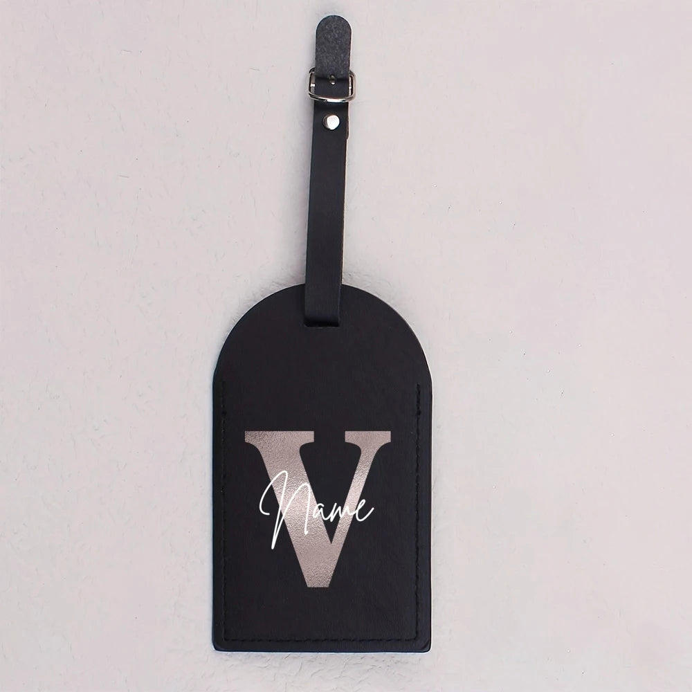 Personalised Monogram Luggage Tag PU Leather for Suitcase Baggage Handbag Tags Travel Bag Suitcase Label Tag Best Gift