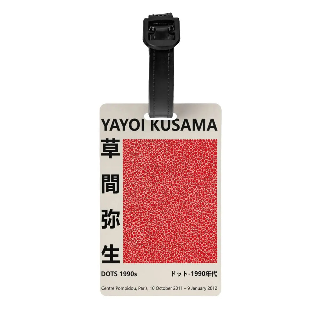 Custom Yayoi Kusama Abstract Painting Luggage Tag Privacy Protection Baggage Tags Travel Bag Labels Suitcase