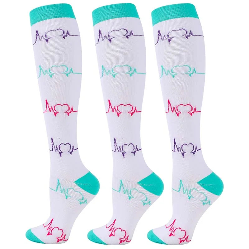Unisex Compression Socks for Men and Women Medical Diabetes Varicose Veins Sports Socks for Running Cycling Travel Flight Yoga