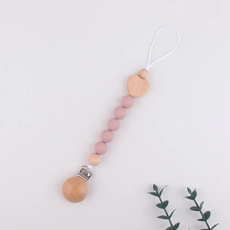 Beechwood  Pacifier Clip Baby Soothing Silicone Teether Pacifier Holder Anti-Drop Chain
