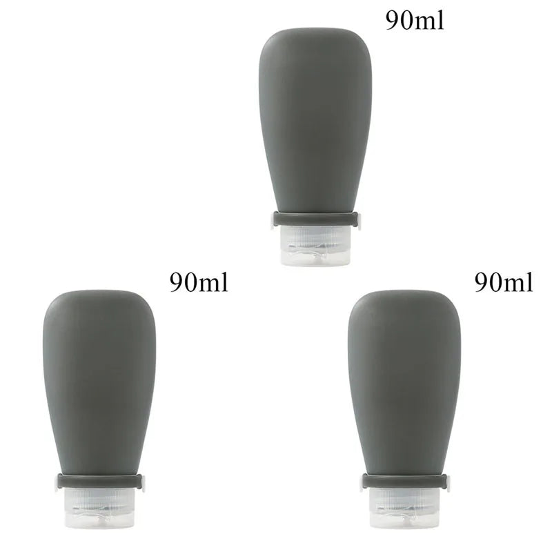 1/2/3pcs 90Ml Travel Silicone Refill Bottle, Shower Gel, Shampoo Refill Bottle, Squeeze Refill Empty Bottle