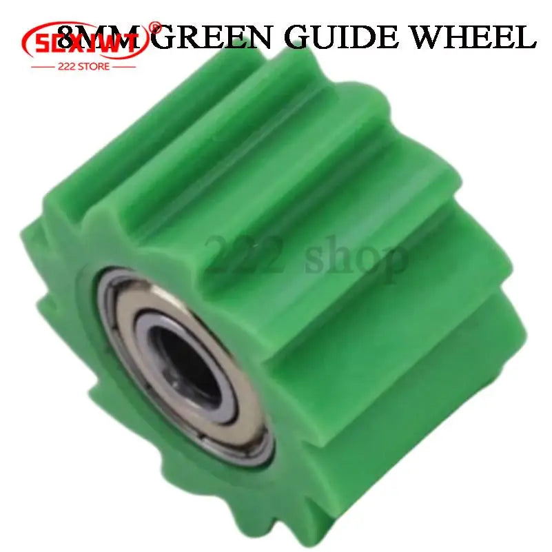 Green wear-resistant 8mm guide wheel for off-road motorcycle chain guide, durable accessory