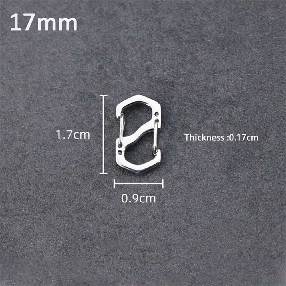 10PCS Stainless Steel Backpack Buckle Silver S Type Carabiner with Lock Handmade Necklace Clasps Jewelry Accessories