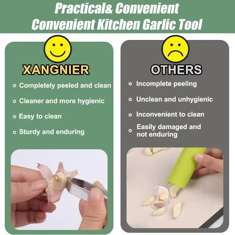 10/1pcs Stainless Steel Garlic Peeler Quickly Garlic Peeling Pig Hair Plucking Clip Manual Tweezers Gadgets Kitchen Accessories