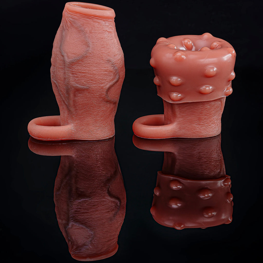Dick Sleeve Enlargement Lock Sperm Penis Ring Adult Men Sex Toy Enlarged and Thicken Cock Sleeve Soft Silicone Male 18+ Sexy Toy