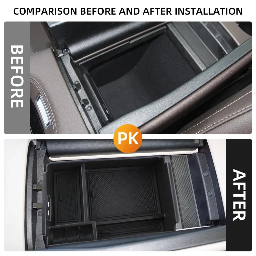 Car Armrest Storage Box for Mercedes Benz GLE W167 V167 350 450 400d 2020 2021 2022 2023 2024 Central Glove Tray Holder