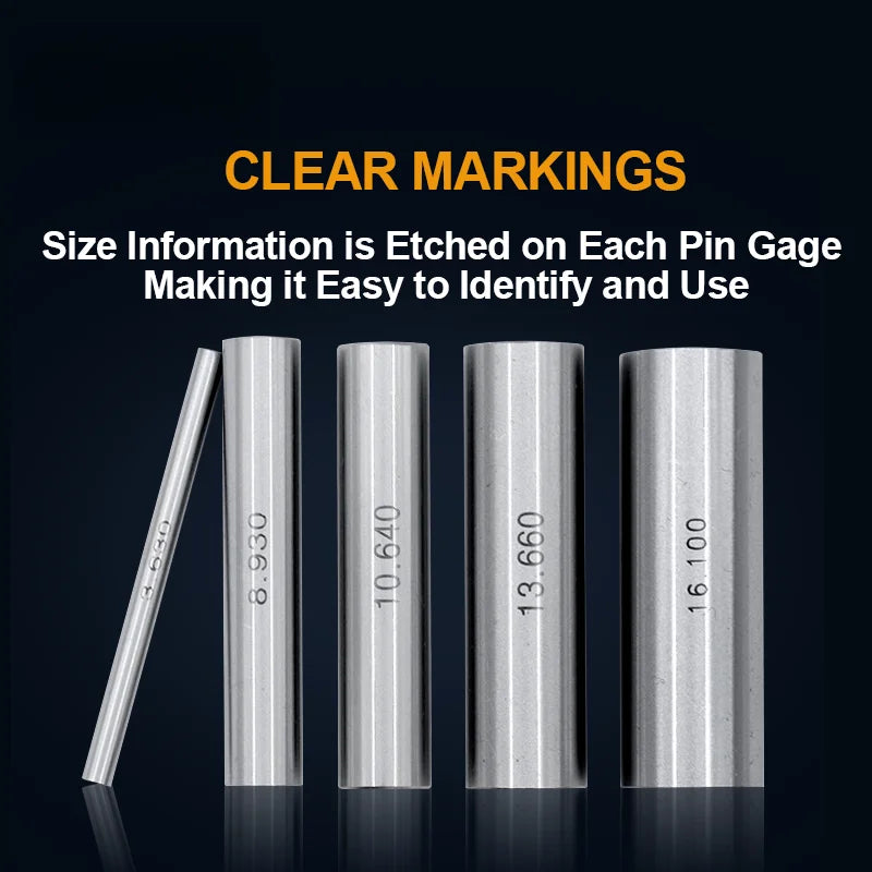 Range 5-6-7-8-9-10mm,101pcs,Step 0.01/0.05mm,Precision Steel Pin Gauge Set,Customized Pin Gage for Carpentry and Inspection