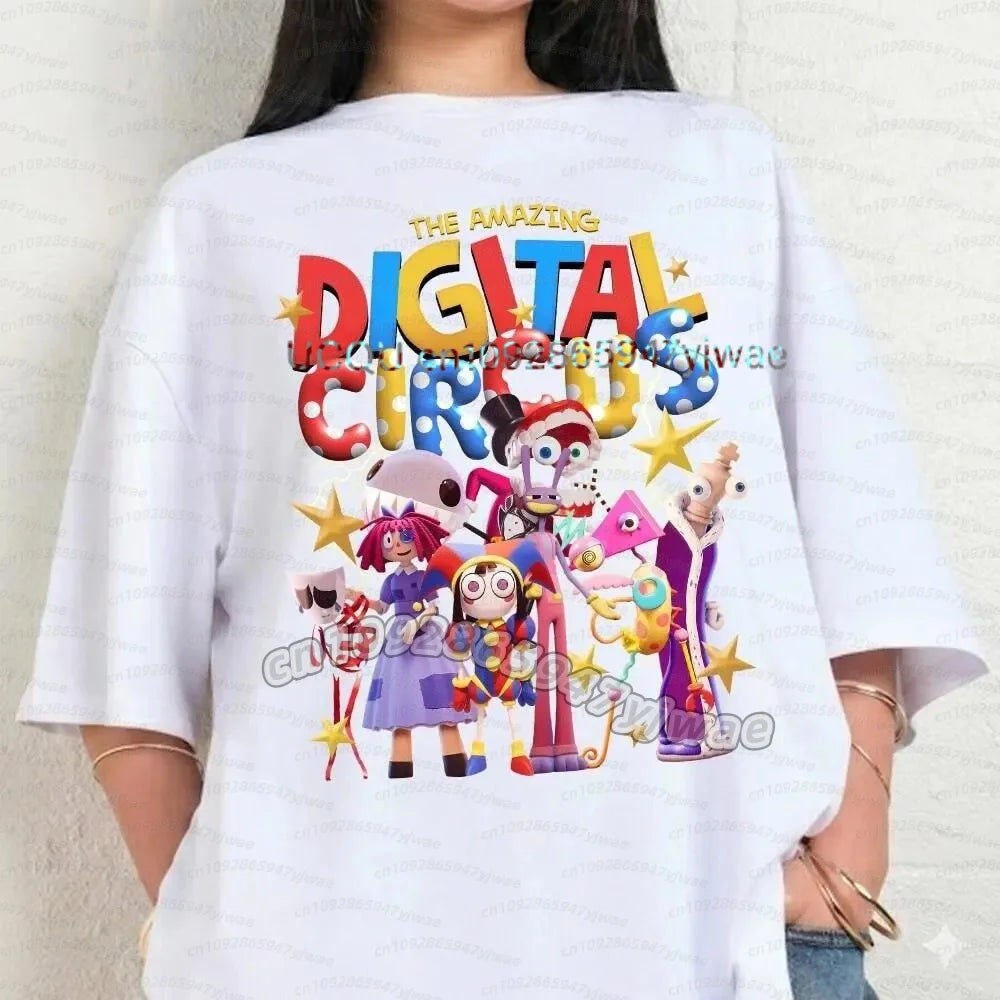 The Amazing Digital Circus Periphery T-shirt Men and Women New Summer Cotton Y2K Clothing Fashion Comfortable Short Sleeve Tops