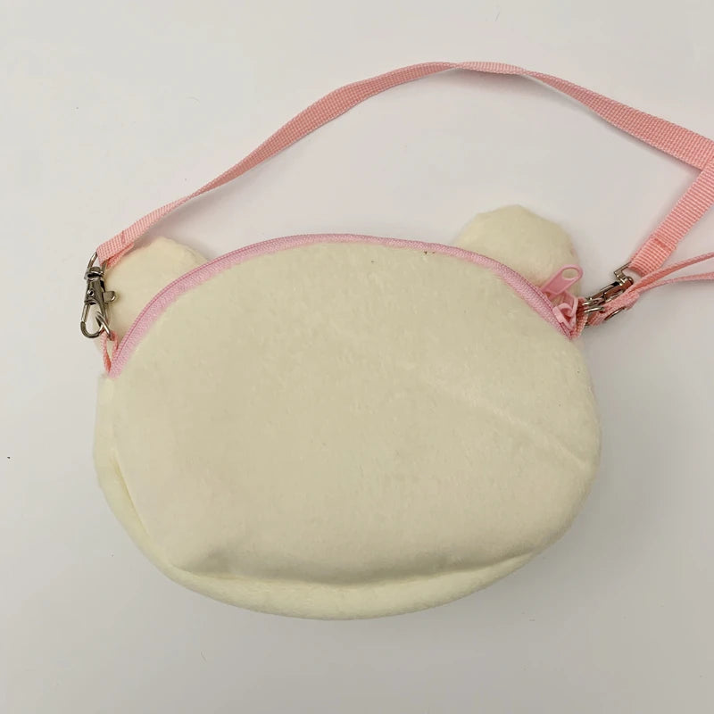 Rilakkuma Korilakkuma Plush Mini Crossbody Bags for Women Kids Cartoon Bear Head Small Messenger Bag Kawaii Cute Phone Bag