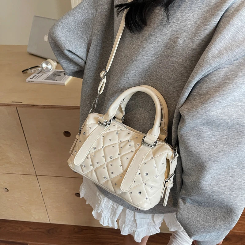 Light Luxury Rhinestone Women Handbags New Exquisite Fashion PU Leather Crossbody Bag Classic High Quality One Shoulder Pack