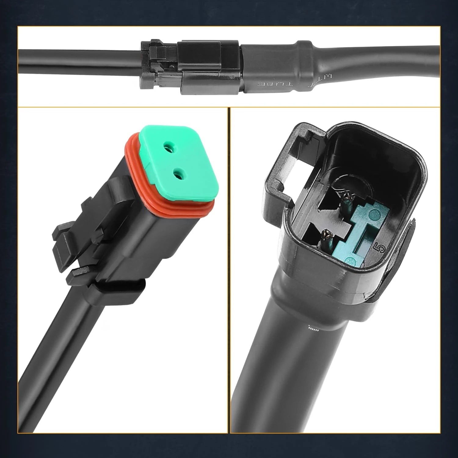 Universal Wiring Harness Splitters Deutsch DT DTP Adapters Extension Kit Connector for Offroad Driving Lamp Light Bar Waterproof