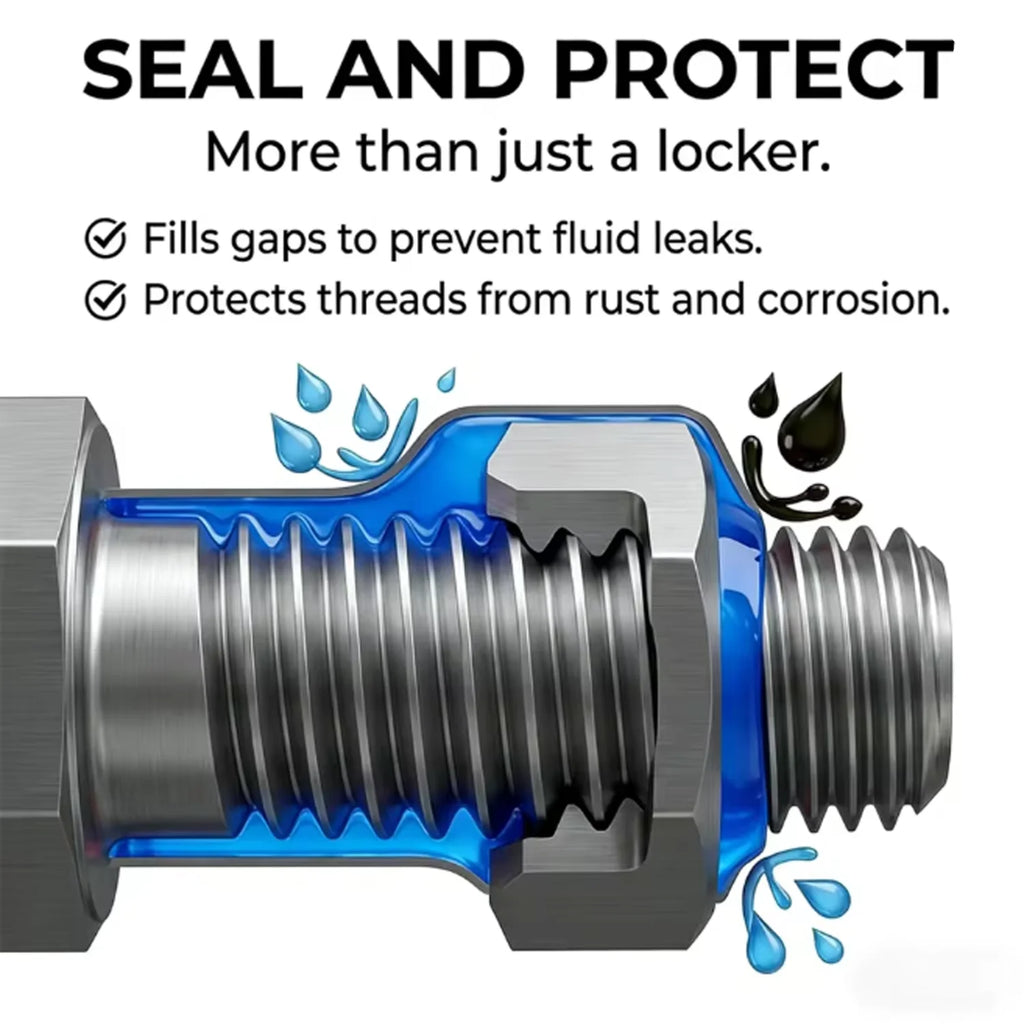 JXVX 243 Threadlocker Medium Strength Thread Locking Blue Removable Adhesive Anaerobic Epoxy Adhesive Industrial Thread Sealant.