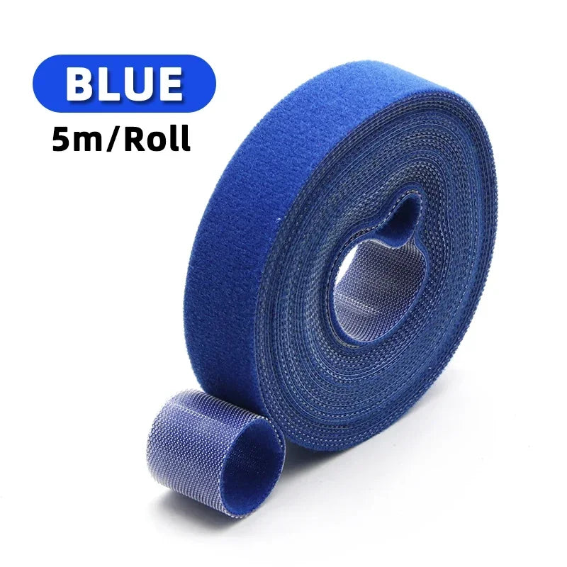 5 Meters Self Adhesive Tape Width 10/15/20/25mm DIY Accessories Reusable Cable Tie Wire Straps Tape