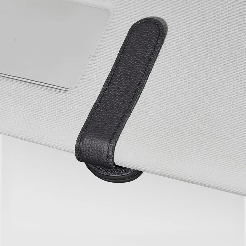 1Pcs Sunglasses Holder Is Suitable for Car Sunshades - Magnetic Leather Sunglasses Clip and Ticket Clip - Car Sunshade Accessori