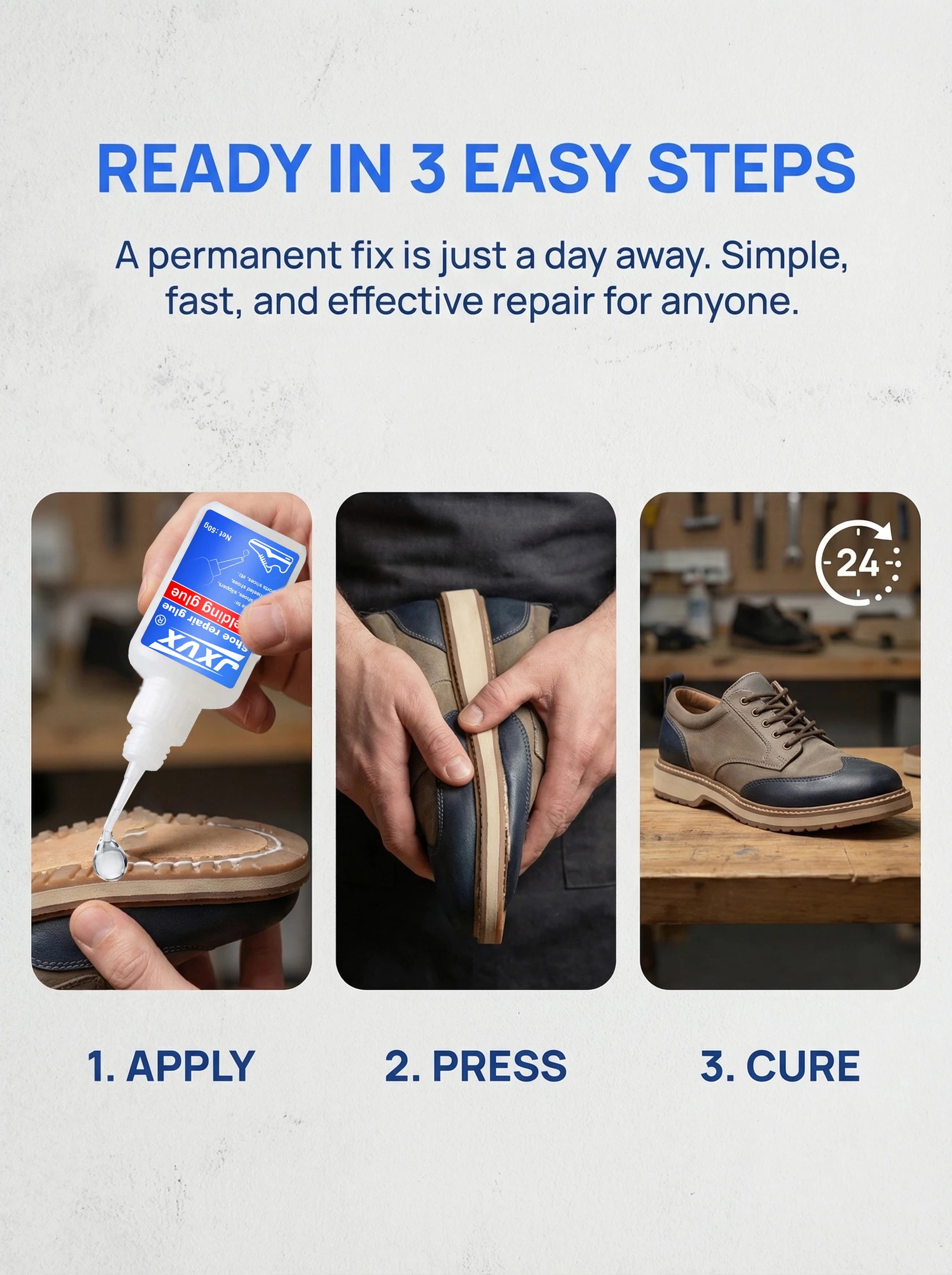 Super Strong Shoe Glue, Waterproof Universal Shoe Sealants for Sneakers, Boots, Leather, Quick Repair Glue, Universal Super Strong Adhesive Glue for Sneakers