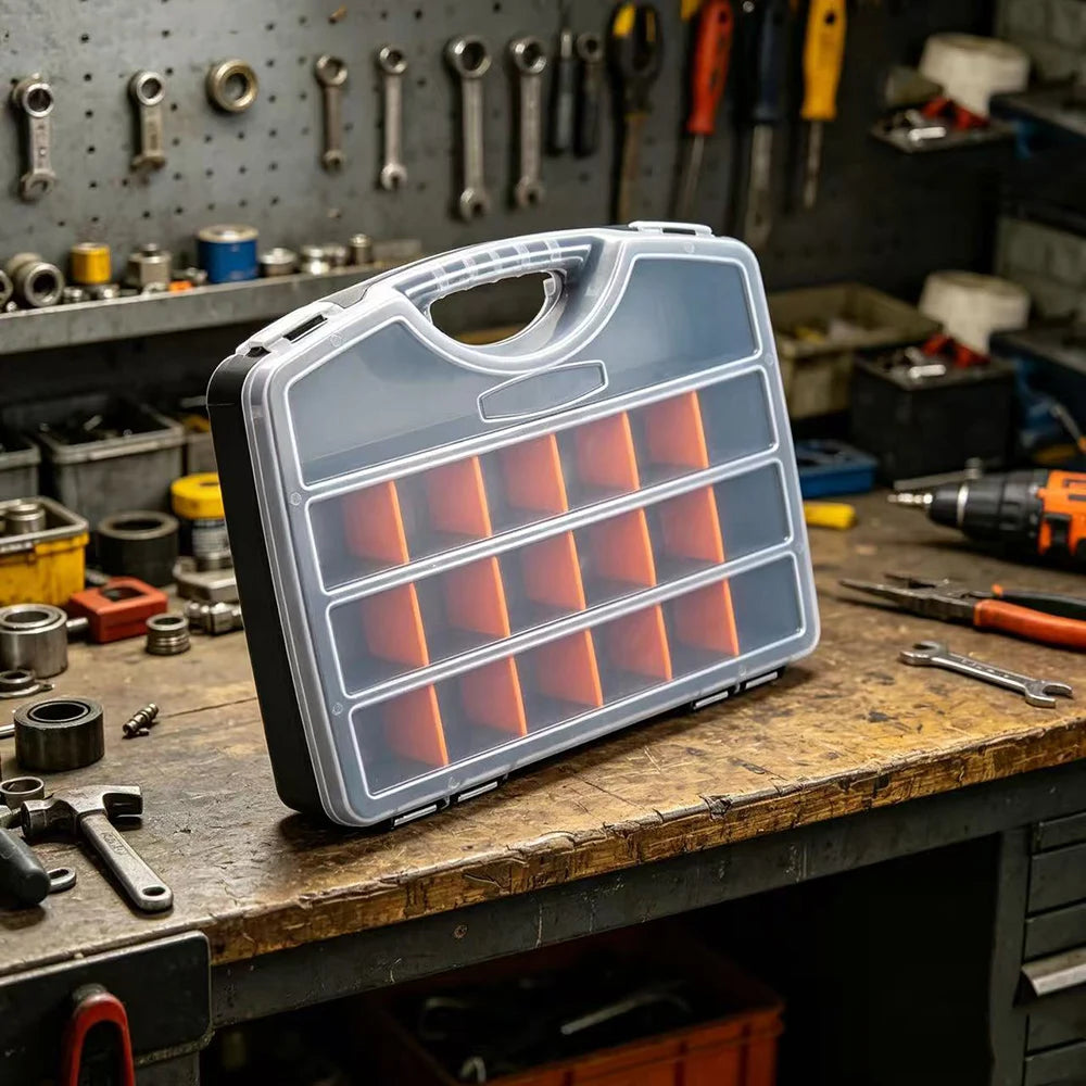 20 Grid Screw Box Container Storage Plastic Tool Organizer Box Thickened Compartment Case for Screws Drill Bits Parts Storage