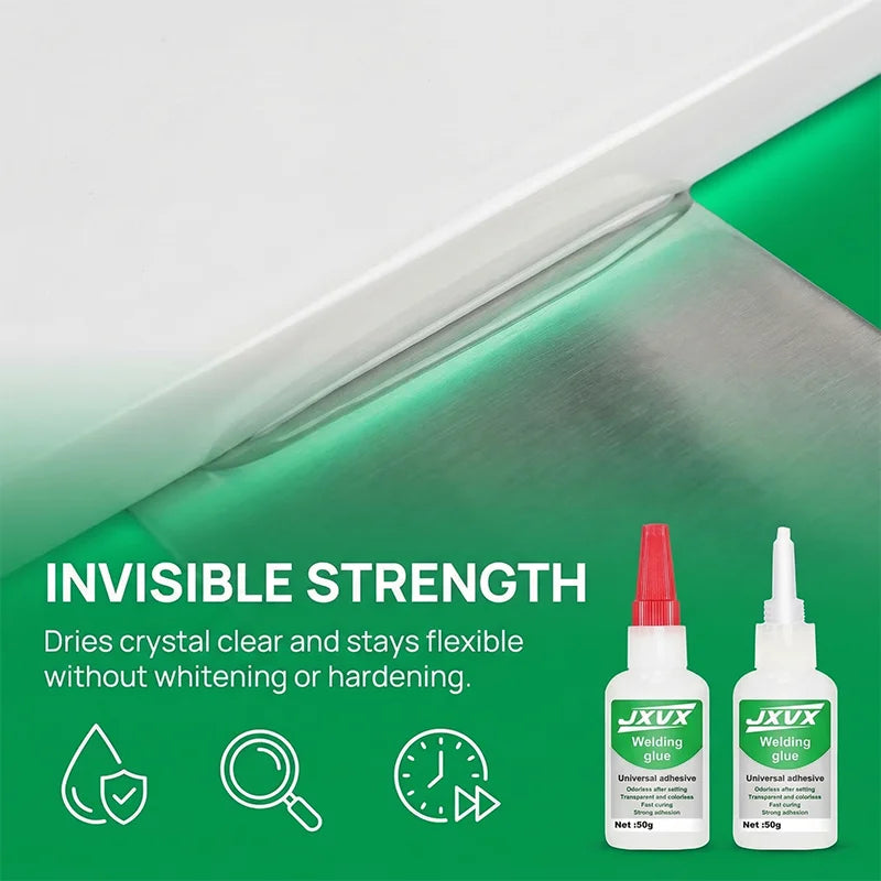 5Pcs 50g High Strength Welding Super Glue Oily Glue Universal Adhesive Instant Glue for Metal Resin Glass Wood DIY Transparent Quick Repair Tool