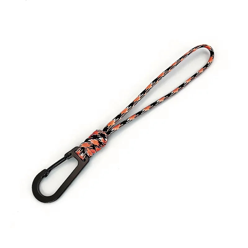 Braided Paracord Keychain Lanyard Outdoor Camping Backpack Quick Release Carabiner Hook Anti-Lost  Wrist Lanyard Hiking EDC Tool