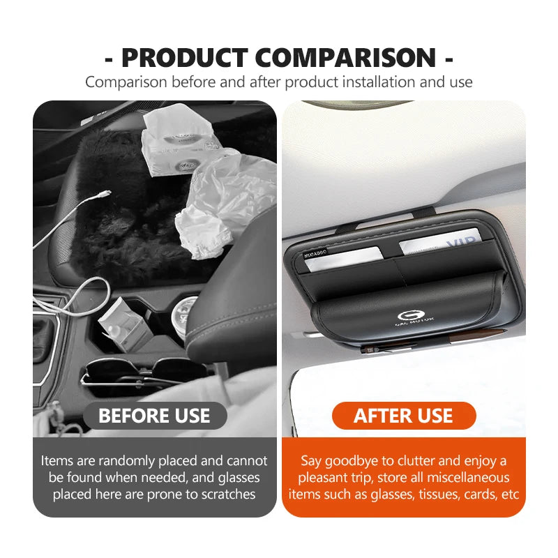 Car Sun Visor Glasses Case Sunshade Clamp Sunglasses Holder For GAC MOTOR Trumpchi GE3 2016-2020 GS3 GS4 GS5 GS8 GA4 GA6 GA8