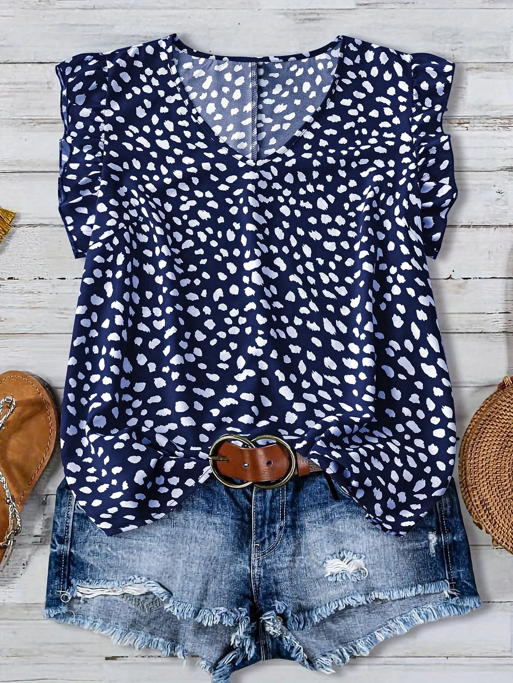 Summer Large Size Ladies Floral Print Loose Round Neck Sleeveless Top for Holiday Outings